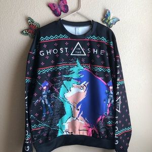Ghost in the Shell Ugly Christmas Sweater Pullover, XL, NWOT, pet/smoke free